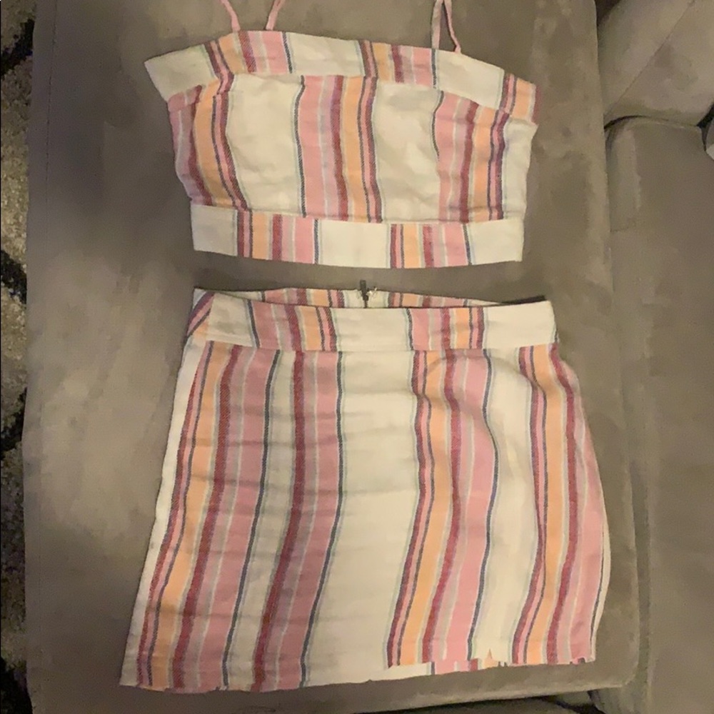 Colorful striped 2 piece set